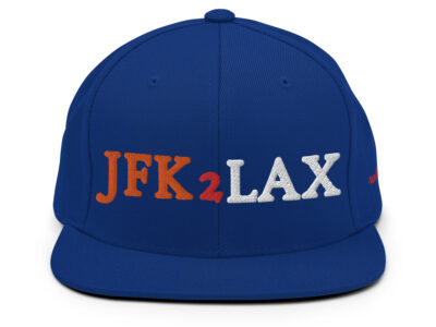jfk2lax - snapback hat blue/orange/white/red