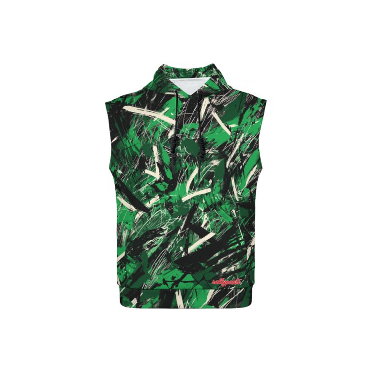 sleeveless pullover hoodie - new york green/white/black rallyprint