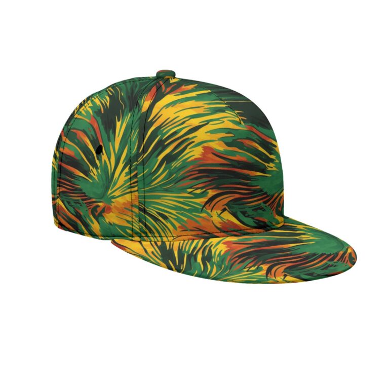 snapback rally cap – dangr green/red/yellow rallyprint - Image 3
