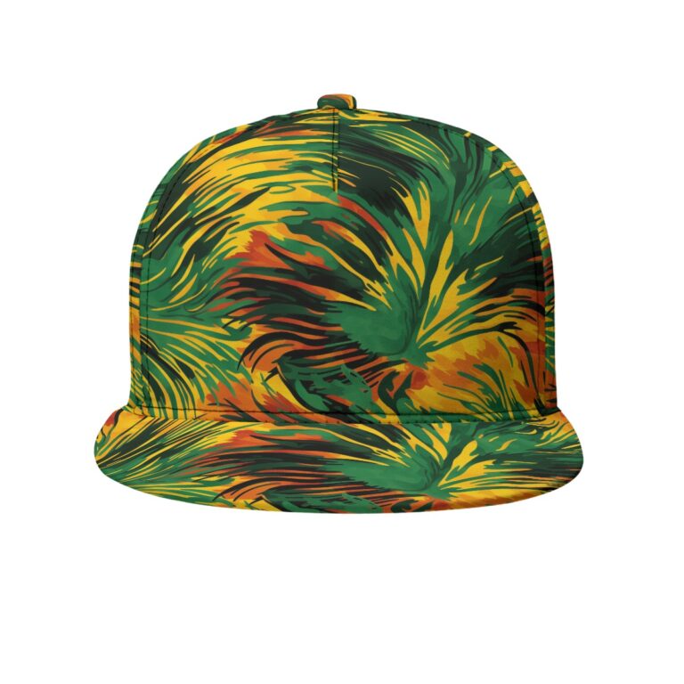 snapback rally cap – dangr green/red/yellow rallyprint - Image 2