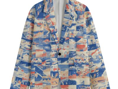 men's casual blazer - los angeles blue/white/red rallyprint