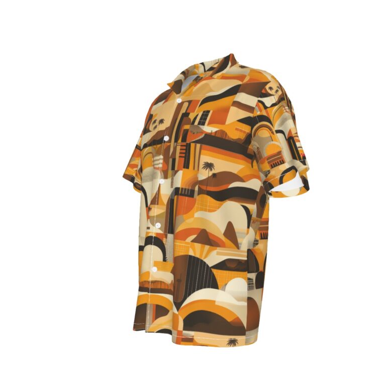 men's hawaiian shirt - san diego brown/gold rallyprint - Image 4