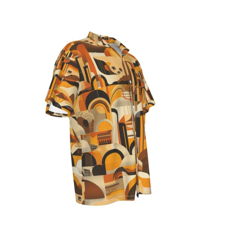 men's hawaiian shirt - san diego brown/gold rallyprint - Image 3