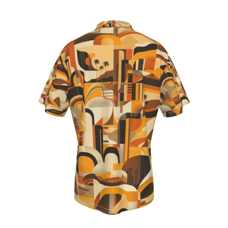 men's hawaiian shirt - san diego brown/gold rallyprint - Image 2