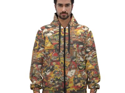 unisex premium cotton zip hoodie – kansas city arcade fire red/gold/white