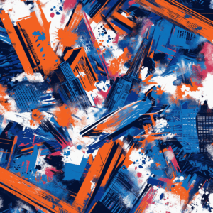 nyc graffiti blue/orange/black