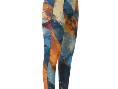 men’s compression pants – queens blue/orange rallyprint