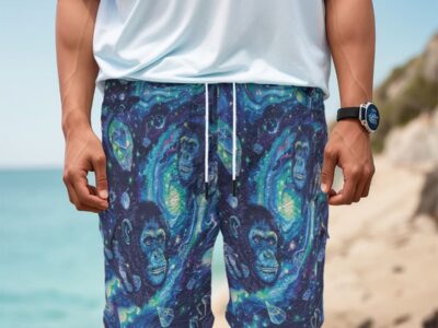 men's featherlite textured cargo shorts - apes blue diamond/moon white