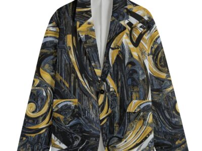 men's casual blazer – new orleans black/gold rallyprint
