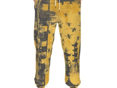 men's sweatpants - killer bees shaolin black/yellow rallyprint