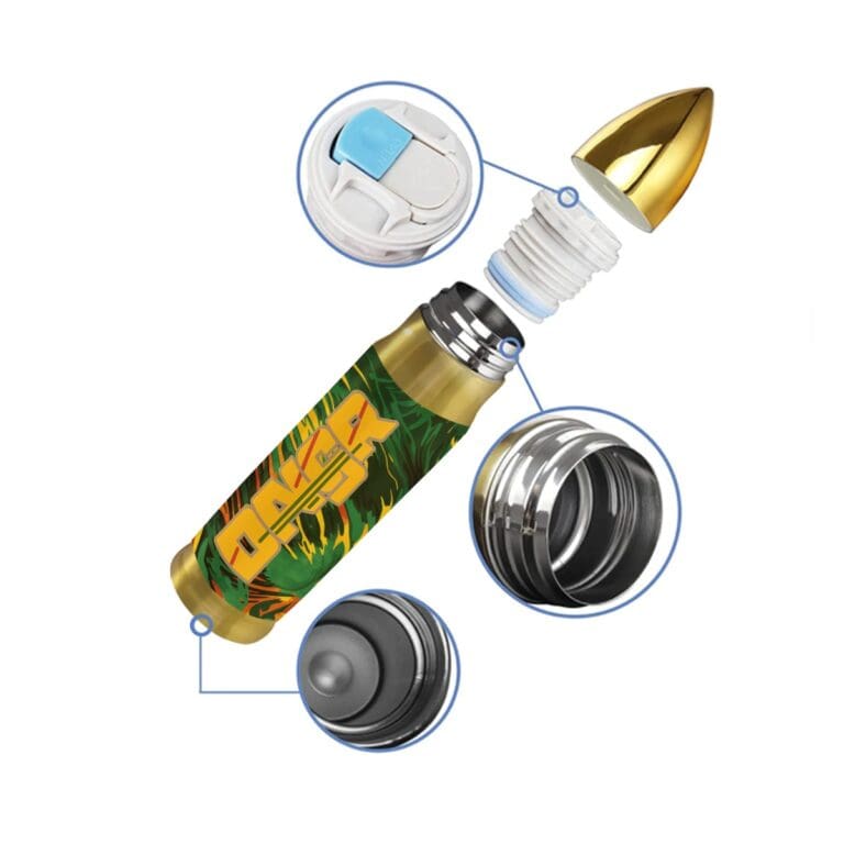 DANGR stainless thermos - green/yellow/red rallyprint - Image 2