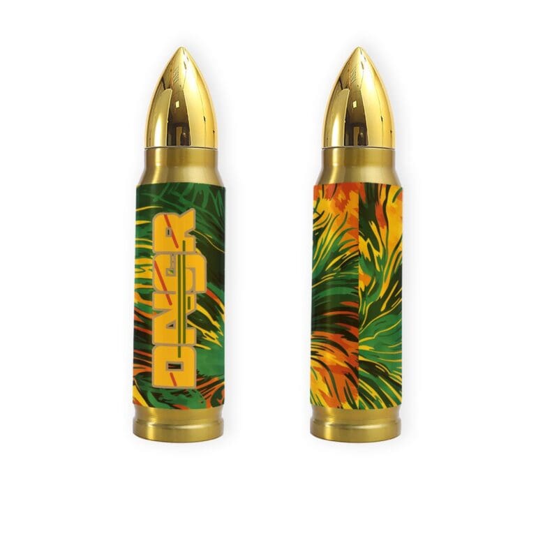 DANGR stainless thermos - green/yellow/red rallyprint