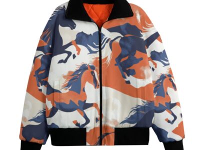 men's classic thermal fleece jacket – denver orange/blue/white