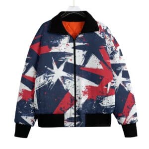 men's classic thermal fleece jacket – new england navy/red/white/silver