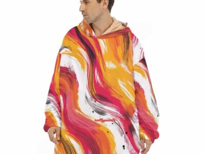 sherpa fleece hoodie blanket – kansas city red/gold/white