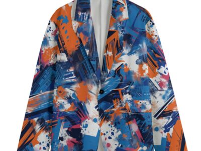men's casual cotton "Walt Clyde" blazer - NYC blue/orange/graffiti
