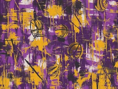 los angeles purple/gold graffiti
