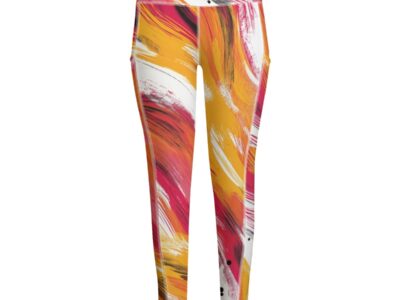 women's yoga leggings - kansas city red/gold/white rallyprint
