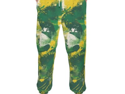 men’s thermal waffle tapered sweatpants - oak-sac-vegas green/yellow