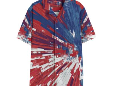 men's hawaiian shirt - los angeles red/blue/white