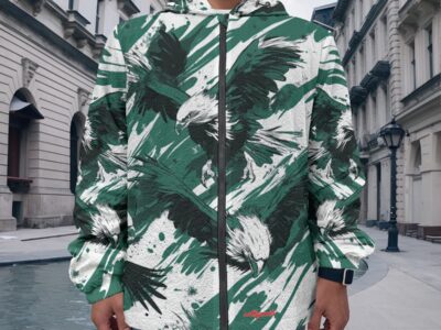men's casual zipper jacket - philadelphia midnight/green/white