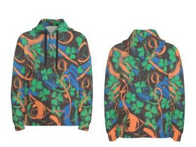 men’s thermal waffle half button pullover hoodie - port st lucky blue/orange/green/black