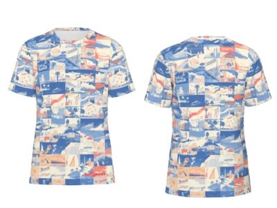 men's cotton t-shirt - los angeles blue/white/red