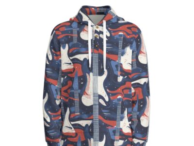 men’s thermal waffle half button pullover hoodie - tennessee navy/blue/red/white