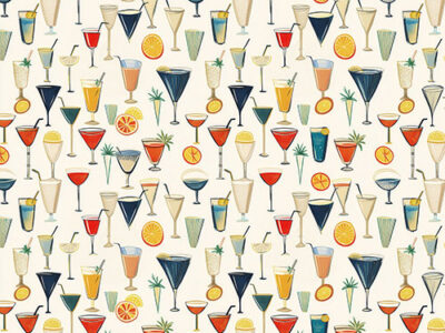 sunset spritz - coral/orange/navy