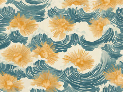 sunsoaked waves – pacific teal/golden adobe/seafoam