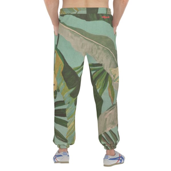 men’s thermal waffle tapered sweatpants - side door banana leaf/seafoam/palm shadow - Image 4