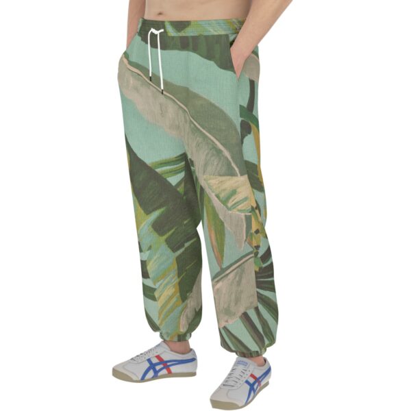 men’s thermal waffle tapered sweatpants - side door banana leaf/seafoam/palm shadow - Image 2