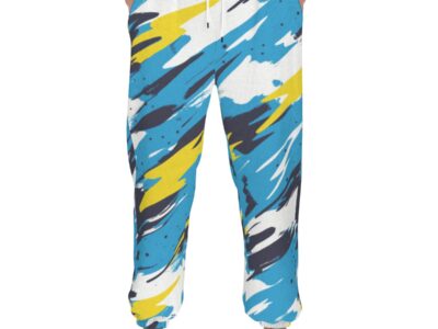 men’s thermal waffle tapered sweatpants - los angeles powder blue/yellow/white
