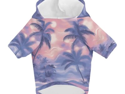 pet hoodie - periwinkle/pink/palm