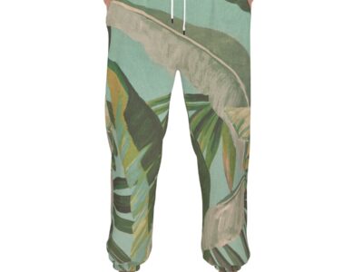 men’s thermal waffle tapered sweatpants - side door banana leaf/seafoam/palm shadow