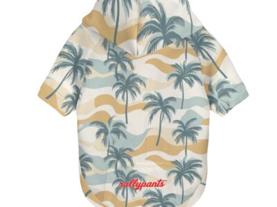 pet hoodie - pastel palms sage/gold/sand
