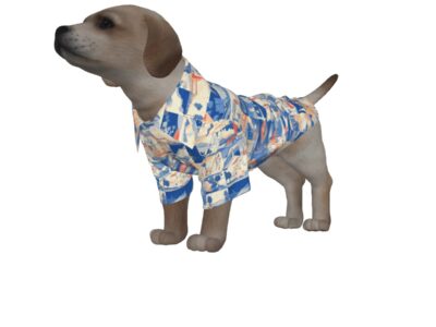 pet hawaiian shirt - los angeles blue/white/red