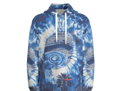 All-Over Print Men's Half  Button Hoodie