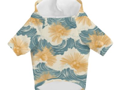 pet hoodie - sunsoaked waves pacific teal/golden adobe/seafoam