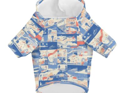 pet hoodie - los angeles blue/white/red
