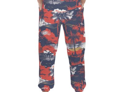 men’s thermal waffle tapered sweatpants - anaheim red/white/blue