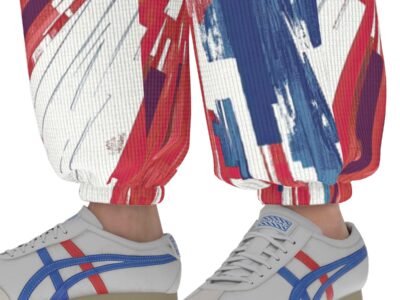 men’s thermal waffle tapered sweatpants  - los angeles red/blue/white