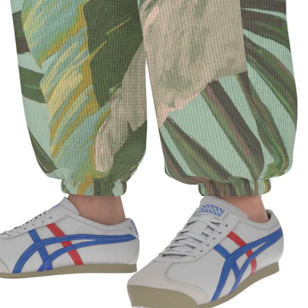 men’s thermal waffle tapered sweatpants - side door banana leaf/seafoam/palm shadow - Image 6