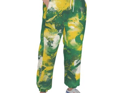 men’s thermal waffle tapered sweatpants - cash money green/yellow/white