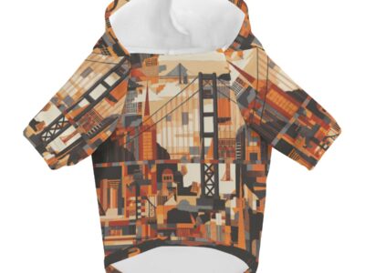 pet hoodie - san francisco black/orange/beige