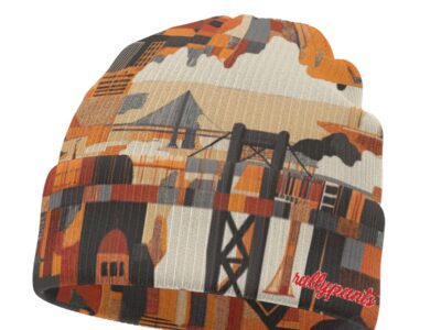 cuffed beanie - san francisco black/orange/beige