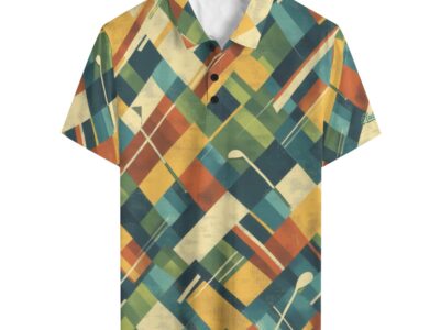 Clubbin Retro Men’s Golf Polo – Vintage Blocks