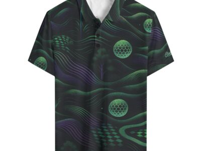 Clubbin Galactic Men’s Golf Polo – Cosmic Greens
